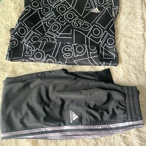 Adidas Kids Black Joggers with Logo Print
